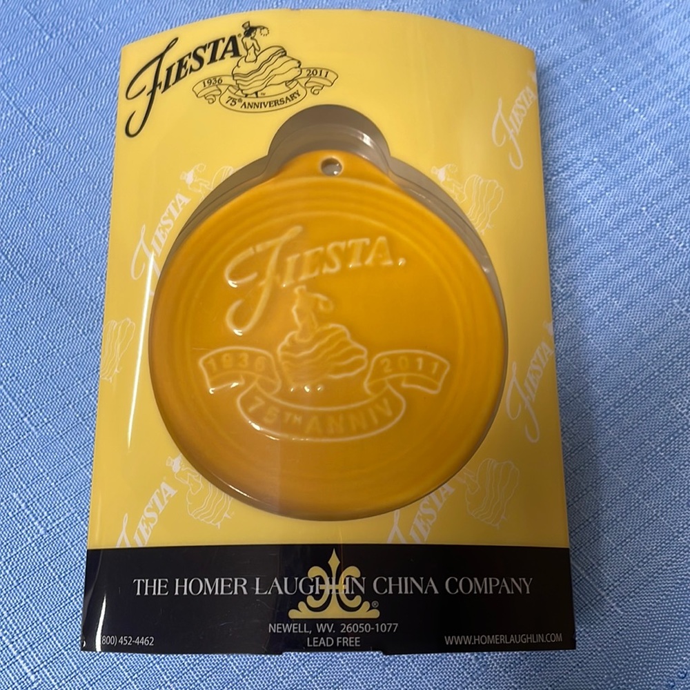 Fiesta 75th Anniversary Collectible Christmas Ornament Marigold Yellow
